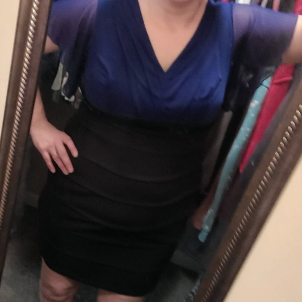 Enfocus Studio Blue and Black Dress (185)